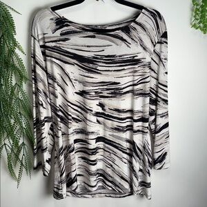 JM Collection Monochrome Patterned Top
